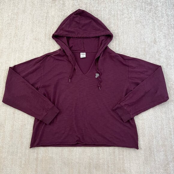 PINK Victoria’s Secret Pullover Hoodie Long Sleeve Top L - Picture 1 of 9